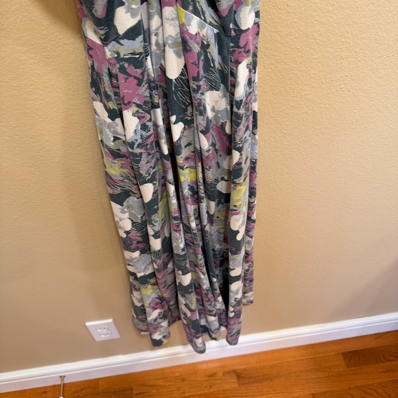 Pact Organic Cotton Blue Purple Printed Shelf Bra Maxi Dress Medium - Picture 5 of 12